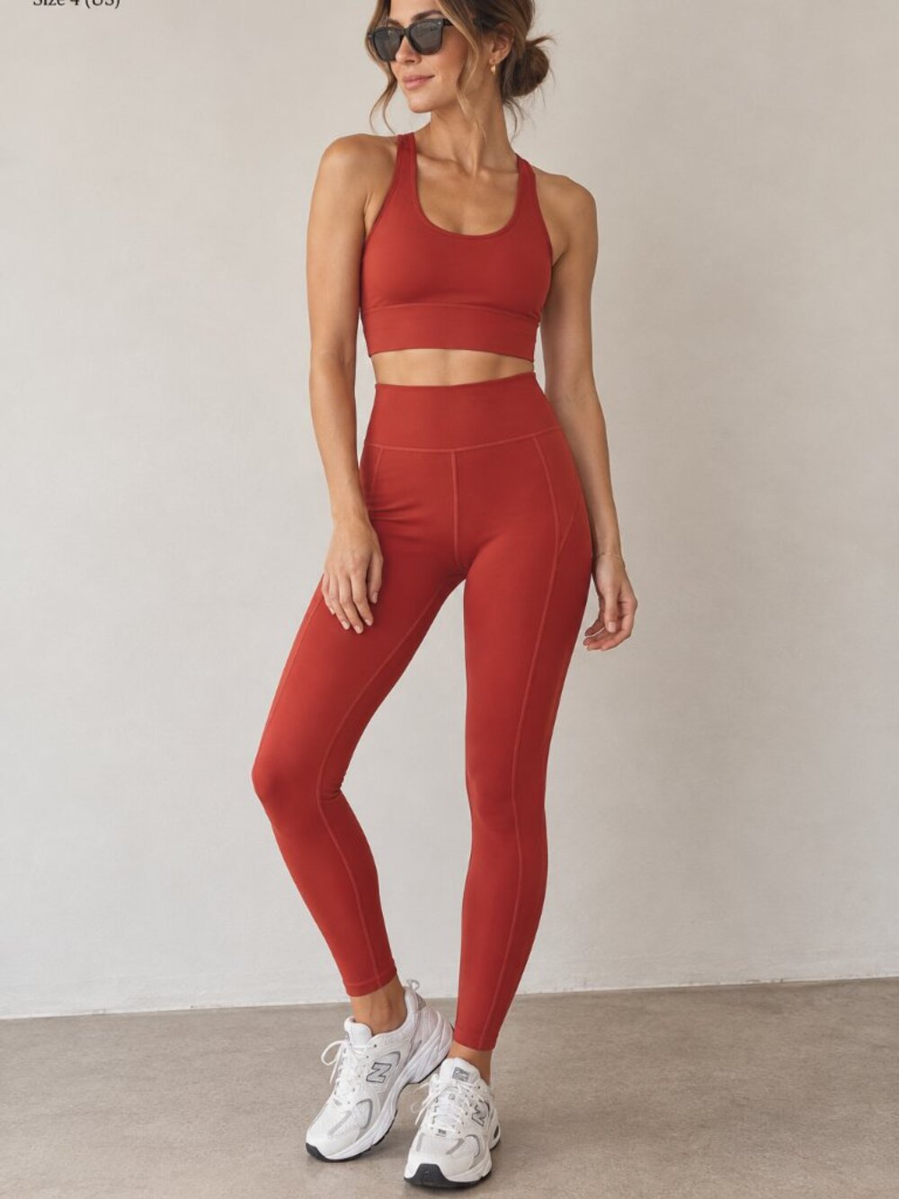 Girlfriend Collective Leggings & Top set in Terracotta sz Small